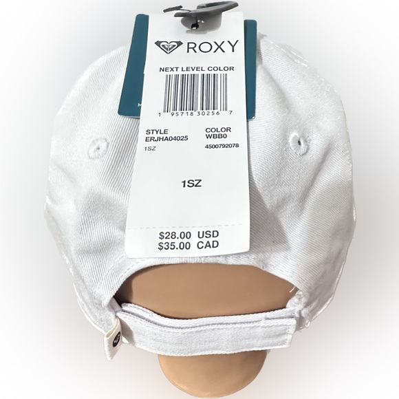 ROXY Women's Hat - White with Black Waves NWT - Picture 4 of 7